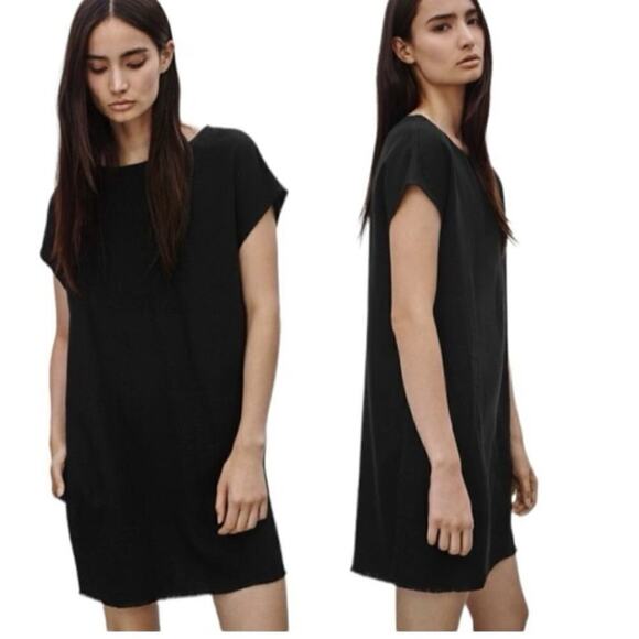 Wilfred Free Aritzia Size Small Nori Shift Dress Faux Suede Black Pockets NEW - Picture 1 of 7